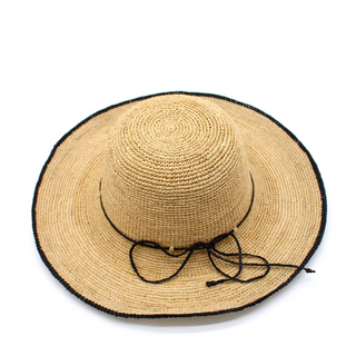 Rachel Crochet Hat with Black Trim