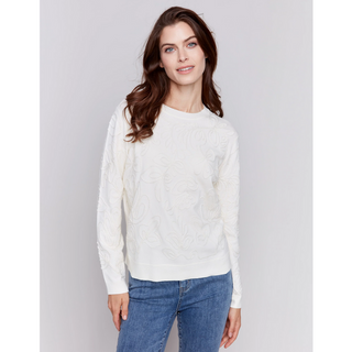 Soutache Embroidered Crew-Neck Sweter - dolly mama boutique