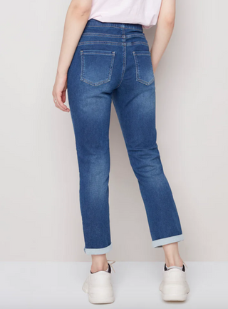 Knit Denim Jogger - dolly mama boutique