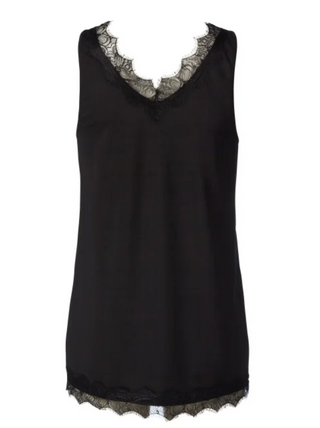 V-Neck Tank with Lace 4220 - dolly mama boutique