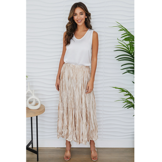 Crinkle Midi Skirt