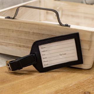 Black Leather Luggage Tag 140023008 - dolly mama boutique