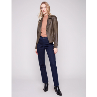 Faux Suede Jacket with Zippers