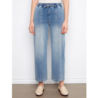 Denim Wide-Leg Jogger - dolly mama boutique