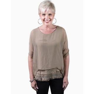 Adriana Double Raw-Edge Top