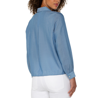 Denim Pintuck Blouse