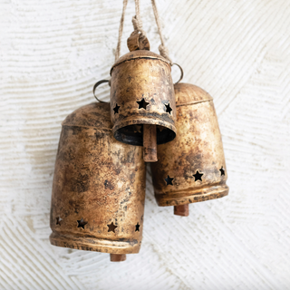 Gold Metal Bell with Star Cut-Outs - dolly mama boutique