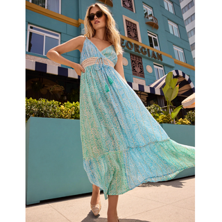 Printed Tiered Maxi Dress - dolly mama boutique