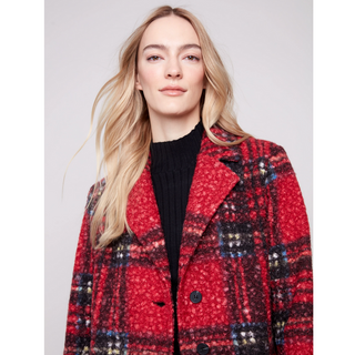 Plaid Boucle Coat - dolly mama boutique