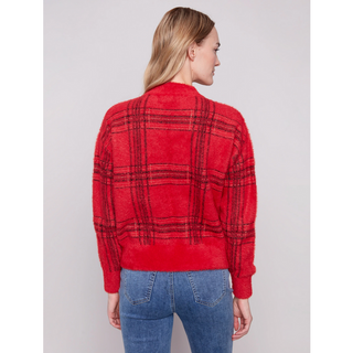 Mock-Neck Jacquard Sweater