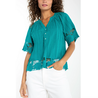 Cutwork Embroidered-Trim Top