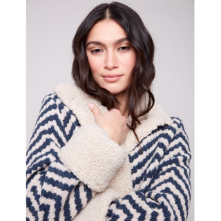 Chevron Jacket with Sherpa Trim