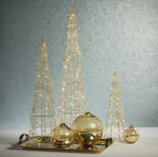 Gold Wire LED Trees