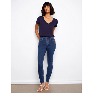Drop-Shoulder V-Neck Tee - dolly mama boutique