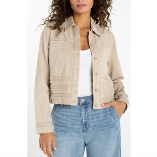 Trucker Jacket with Trim - dolly mama boutique