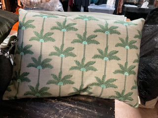 Palm Embroidered Pillow 24x16