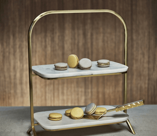 Marble Two-Tier Stand
