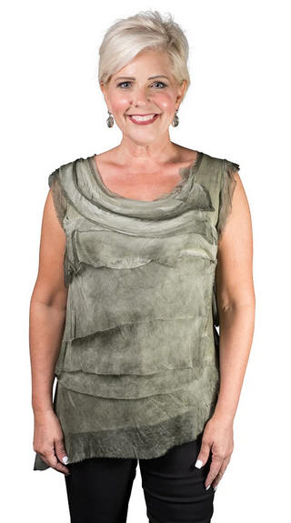 Arianna Sleeveless Silk Top - dolly mama boutique