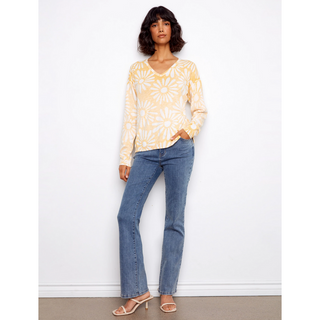 Reversible Daisy V-Neck Sweater - dolly mama boutique