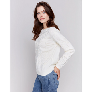 Soutache Embroidered Crew-Neck Sweter - dolly mama boutique