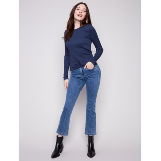 Textured Knot-Waist Top - dolly mama boutique