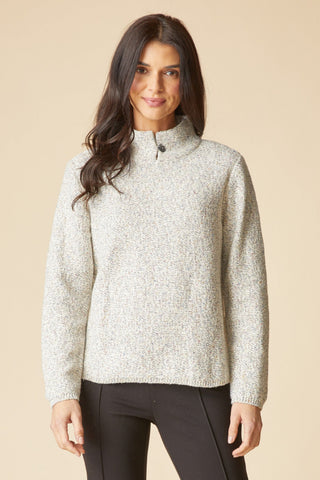 Habitat Speckle Knit Pullover Sweater in Winter White, styled