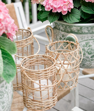 Cane-Weave Lantern LG - dolly mama boutique