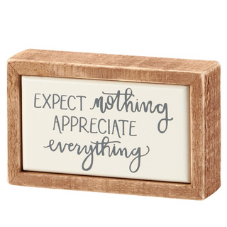 Box Sign "Appreciate Everything" - dolly mama boutique