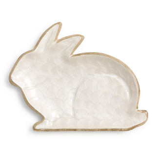 Wood Bunny Platter - dolly mama boutique