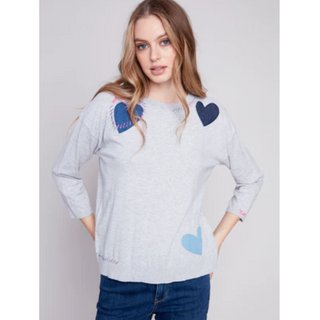 Heart Patch Sweater - dolly mama boutique