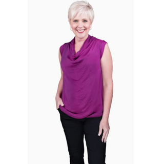 Sarita Drape-Neck Top - dolly mama boutique