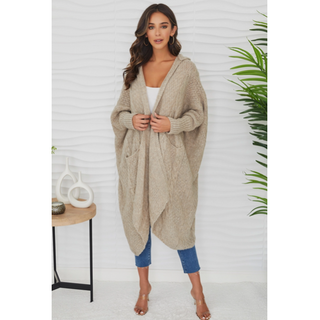 Cable-Knit Long Cardigan - dolly mama boutique