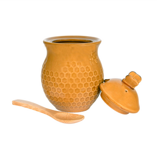 Honey Jar with Wood Dipper