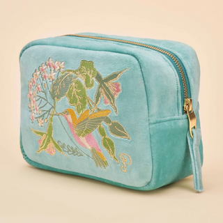Velvet Embroidered Makeup Bag