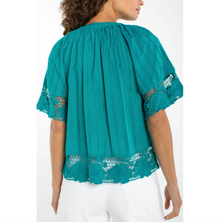 Cutwork Embroidered-Trim Top