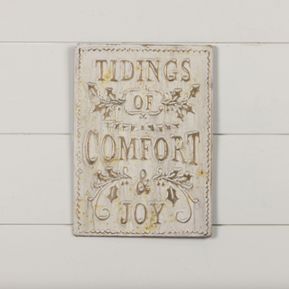 Gold "Tidings of Comfort & Joy" Sign