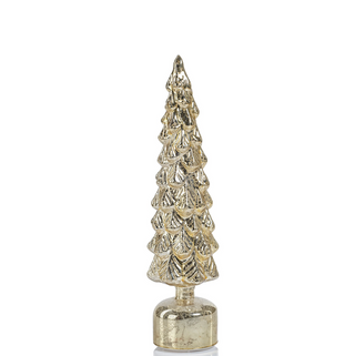 Rotating LED Glass Tree - Antique Gold - dolly mama boutique