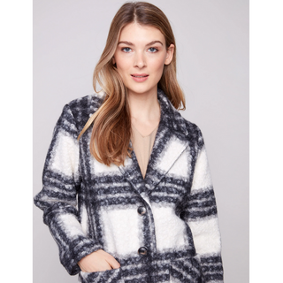 Plaid Boucle Car Coat