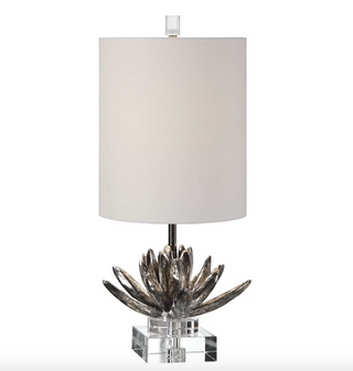 Silver Lotus Lamp 29256 - dolly mama boutique