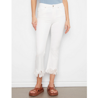 Bootcut Denim with Fringed Hem - dolly mama boutique