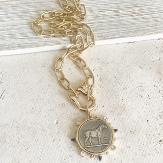 Horse Coin Shackle Necklace