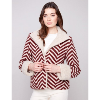 Chevron Jacket with Sherpa Trim