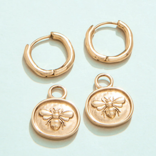 Mason Bee Hoop Earrings - dolly mama boutique