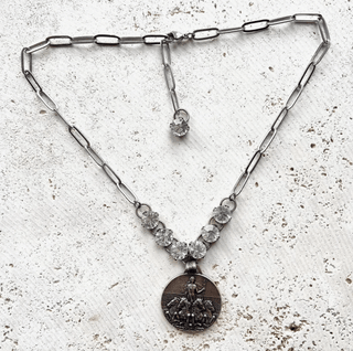 Epona Medallion Necklace - Silver - dolly mama boutique