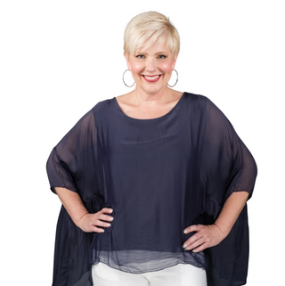 Sylvia Cropped Silk Kaftan BSS222 - dolly mama boutique
