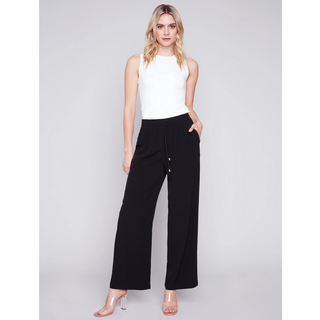 Crepe Elastic-Waist Pull-On Pant - dolly mama boutique