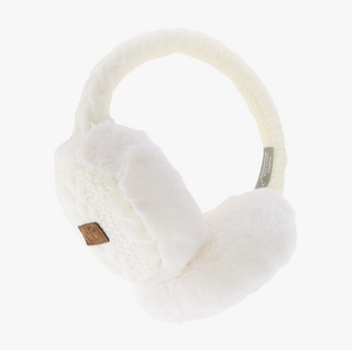 Cable-Knit Faux Fur Earmuff - dolly mama boutique