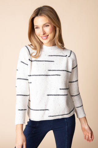 Habitat Harvest Tweed Pullover in Winter White, front view