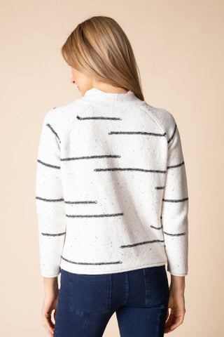 Habitat Harvest Tweed Pullover in Winter White, back view