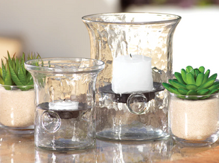 Hammered Glass Hurricane IN-4248